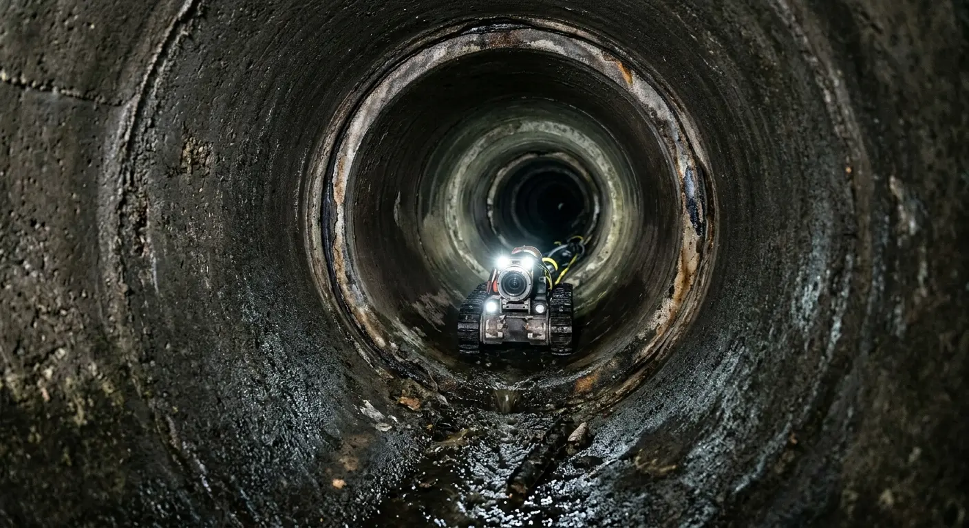 Robotic sewer camera inspecting pipe interior for Sewer Line Repair in South Hanover